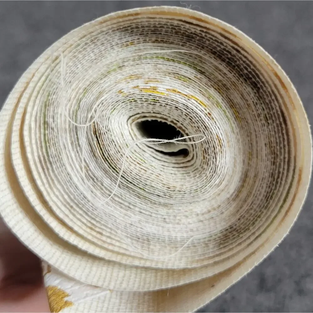 Vintage 70s Orange/Yellow/Green Floral Roll of Wallpaper, 27.5